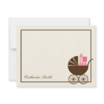 Sweet Baby Carriage Baby Thank You Card - Pink