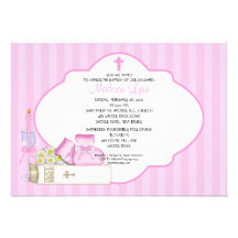 Sweet Baby Girl Baptism Inviation Announcements