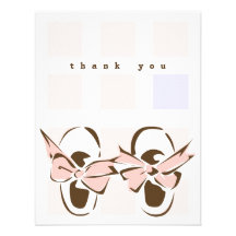 Sweet Baby Girl Shoe Note Card Announcement