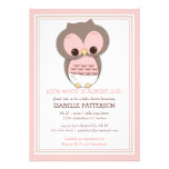 Sweet Baby Owl It's a Girl Baby Shower Invitation