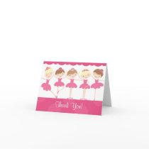 Sweet Ballerina Dance Birthday Thank You Note Card