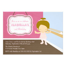 Sweet ballerina girls birthday party invitation