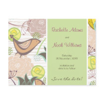 Sweet Birds Floral Garden Save The Date Postcard