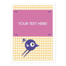 SWEET BIRDS FLYING POSTCARD YELLOW
