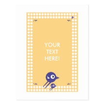 SWEET BIRDS FLYING POSTCARD YELLOW