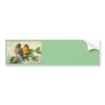 Sweet Birds Vintage Postcard Print Bumper Stickers