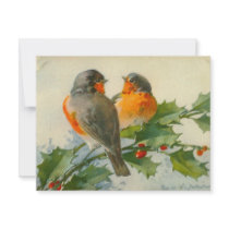 Sweet Birds Vintage Postcard Print Invitation