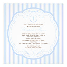 Sweet Blue Cross Baby Boy Baptism Inviation Invitation