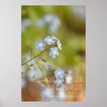 Sweet Blue Flowers; 2013 Calendar Print