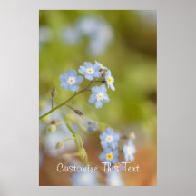 Sweet Blue Flowers; Customizable Posters