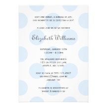 Sweet Blue Polka Dots Baby Boy Shower Invitation