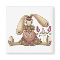 Sweet Bunnies · Bunny, Heart & Roses Fridge Magnets