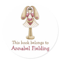 Sweet Bunnies · Bunny & Heart Round Sticker