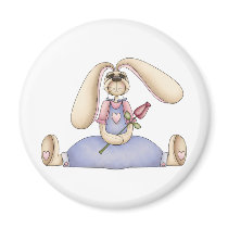 Sweet Bunnies · Bunny & Rose Fridge Magnets