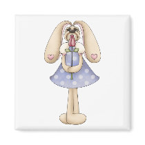 Sweet Bunnies · Bunny & Rose Refrigerator Magnet