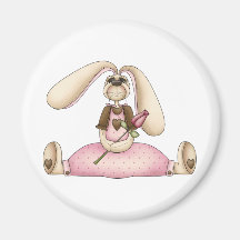 Sweet Bunnies · Bunny & Rose Refrigerator Magnet