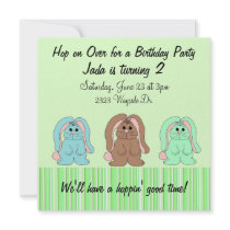Sweet Bunny Birthday Invitation