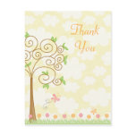 Sweet butterfly garden girl's thank you postcard