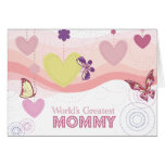 Sweet butterfly hearts world's greatest mommy card