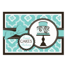 Sweet Cake Business Card Turq