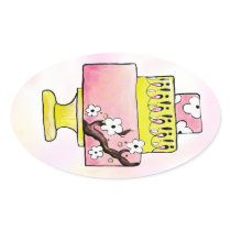 Sweet Cake oval party stickers