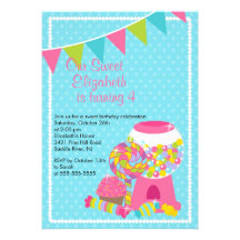 Sweet Candy Bash Girl Birthday Party Invitation