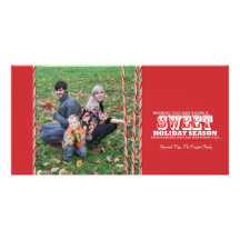 Sweet Candy Cane Christmas Photo Card