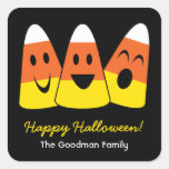Sweet candy corn fun cute Halloween favour tag Square Stickers