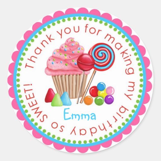 Sweet Candy Land Cupcake Lollipop Stickers