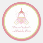 Sweet carriage princess party birthday stickers
