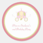 Sweet carriage princess party birthday stickers