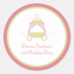 Sweet carriage princess party birthday stickers
