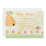 Sweet cartoon bumble bee baby shower invitation