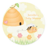 Sweet cartoon bumble bee baby shower sticker