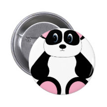 Sweet Cartoon Panda Bear Pinback Button