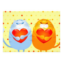 Sweet cats in love, invitation