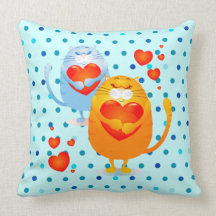 Sweet cats in love, pillow