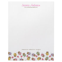 Sweet Cherry Cupcakes Cute Fun Letterhead Template