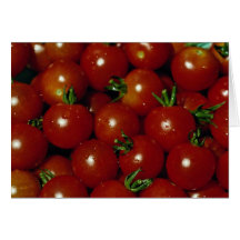 Sweet cherry tomatoes texture greeting card