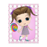 Sweet Chibi Girl Postcard