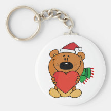 Sweet Christmas Teddy Bear Key Chain