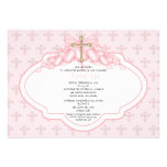 Sweet Cross Baby Girl Baptism Inviation Invitations