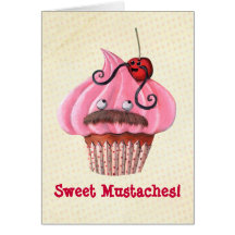 Sweet Cupcake and Mustaches Cards