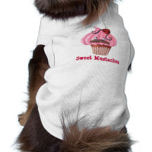 Sweet Cupcake and Mustaches Dog Tee