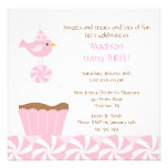 Sweet Cupcake Birdie Birthday Invitation
