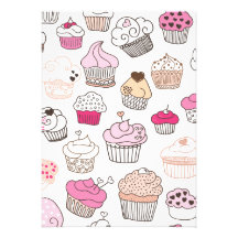 Sweet cupcake pattern invitation (blanco inside)