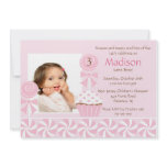 Sweet Cupcake Photo Birthday Invitation
