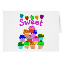 "Sweet" Cupcake Stack with Bright Hearts