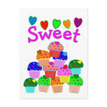 "Sweet" Cupcake Stack with Bright Hearts