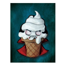 Sweet Cute Vampire Ice Cream Postcard